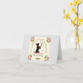 ビンテージクリスマススコッティドッグ（ろうそく付） カード (黄色い花)