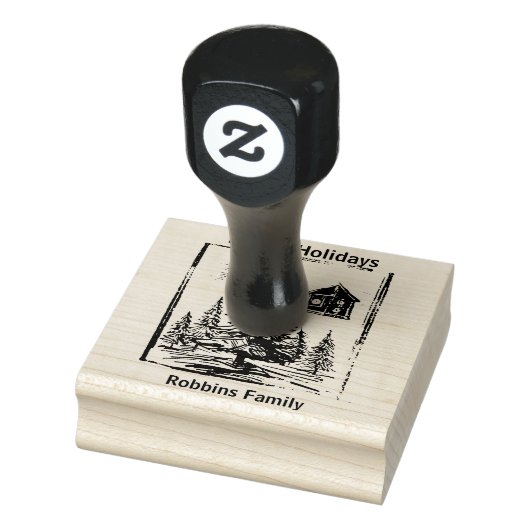 ビンテージクリスマススタンプ松の木の編集可能 ラバースタンプ (スタンプ)