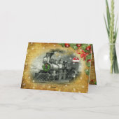 ビンテージクリスマススチームトレインホリデーカード シーズンカード (裏面)