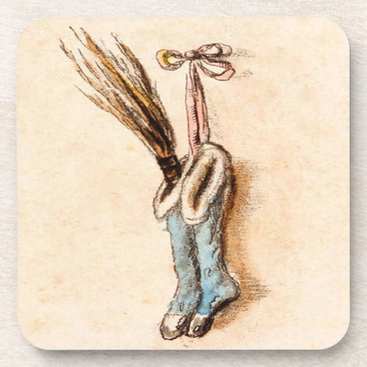 ビンテージクリスマスストッキングのコルクコースター コースター (正面)