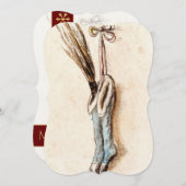 ビンテージクリスマスストッキングファンシーカット シーズンカード (正面/裏面)