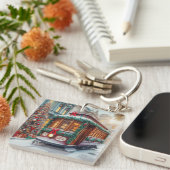 ビンテージクリスマスストリートカー イン スノー キーチェーン (正面右)