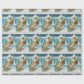 ビンテージクリスマススノーサンタ ラッピングペーパー (フラット)