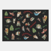 ビンテージクリスマスセットのラッピング紙シート ラッピングペーパーシート (正面3)