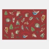 ビンテージクリスマスセットのラッピング紙シート ラッピングペーパーシート (正面)