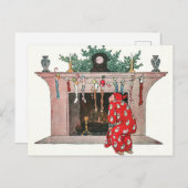 ビンテージクリスマスソックスとギフトホリデーカード シーズンポストカード (正面/裏面)