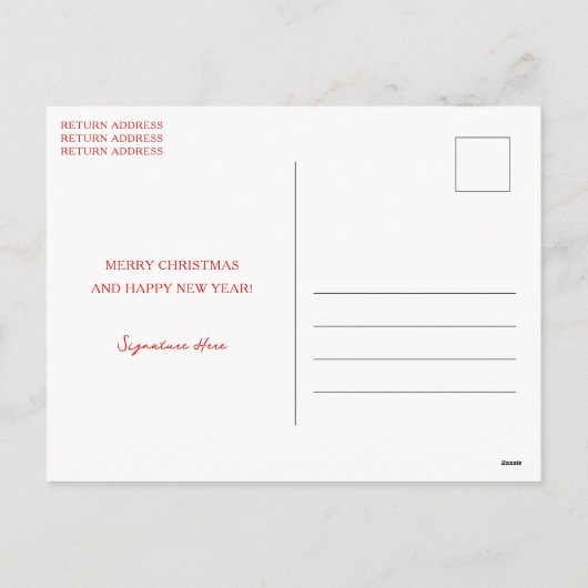 ビンテージクリスマスツエレガントリー シーズンポストカード (裏面)