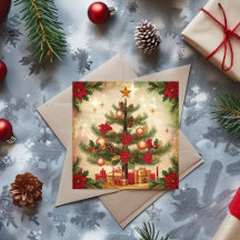 ビンテージクリスマスツリーとプレゼント