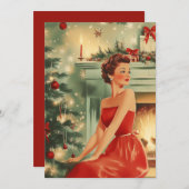 ビンテージクリスマスツリーのクリスマスカード シーズンカード (正面/裏面)