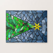 ビンテージクリスマスツリーのステンドグラス ジグソーパズル (横)