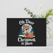 ビンテージクリスマスツリーの鹿 オーディア クリスマスが来た シーズンカード (スタンド正面)