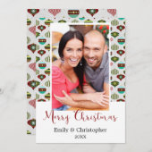 ビンテージクリスマスツリーオーナメントの写真カード シーズンカード (正面/裏面)