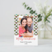 ビンテージクリスマスツリーオーナメントの写真カード シーズンポストカード (スタンド正面)