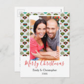 ビンテージクリスマスツリーオーナメントの写真カード シーズンポストカード (正面/裏面)