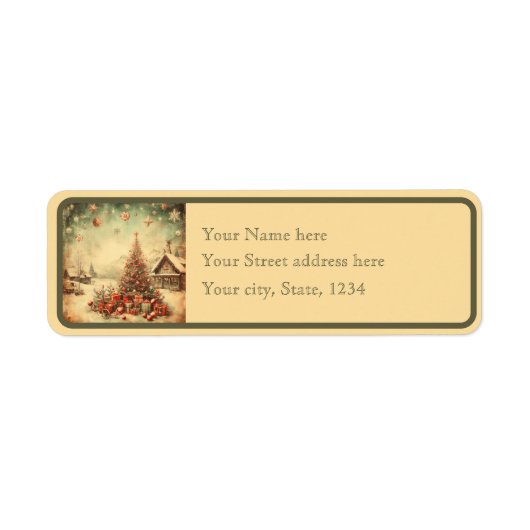ビンテージクリスマスツリーカスタマイズの戻りラベル ラベル (正面)