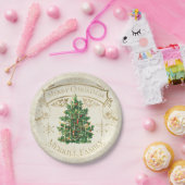 ビンテージクリスマスツリーカスタム ペーパープレート (パーティー)