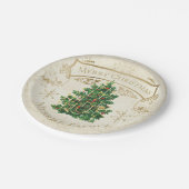 ビンテージクリスマスツリーカスタム ペーパープレート (アングル)