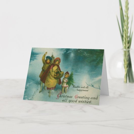 ビンテージクリスマスツリーギャザー シーズンカード (正面)