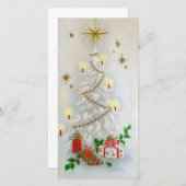 ビンテージクリスマスツリーズとプレゼントホリデーカード シーズンカード (正面/裏面)