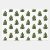 ビンテージクリスマスツリービクトリアンの休日 ラッピングペーパーシート (正面)