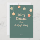 ビンテージクリスマスツリーフラットホリデーカード シーズンカード (裏面)