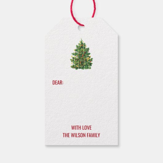 ビンテージクリスマスツリーホリデイ ギフトタグ (裏面)
