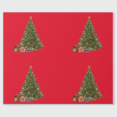 ビンテージクリスマスツリーラッピング紙 ラッピングペーパー (フラット)