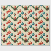 ビンテージクリスマスツリーラッピング紙 ラッピングペーパー (フラット)