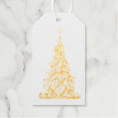 ビンテージクリスマスツリー実在フォイルギフトラベル ギフトタグ (正面)