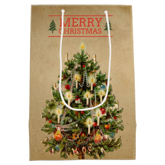 ビンテージクリスマスツリー抱き枕 ミディアムペーパーバッグ (裏面)