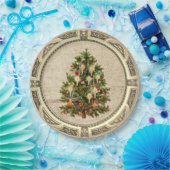 ビンテージクリスマスツリー紙プレート ペーパープレート (パーティー)