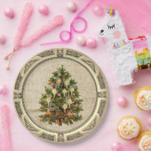 ビンテージクリスマスツリー紙プレート ペーパープレート (パーティー)