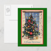 ビンテージクリスマスツリー シーズンポストカード (正面/裏面)