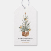 ビンテージクリスマスツリー |ハッピーホリデー ギフトタグ (正面)