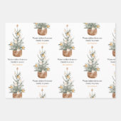 ビンテージクリスマスツリー |ハッピーホリデー ラッピングペーパーシート (正面)