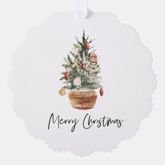 ビンテージクリスマスツリー |メリークリスマス オーナメントカード (正面)