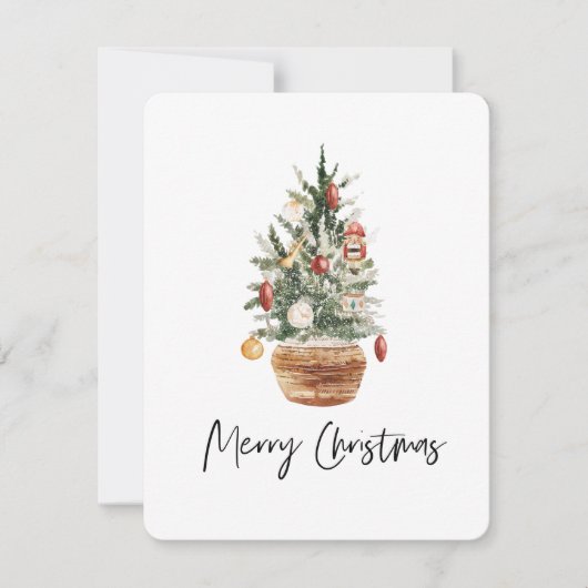 ビンテージクリスマスツリー |メリークリスマス シーズンカード (正面)
