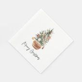 ビンテージクリスマスツリー |メリークリスマス スタンダードランチョンナプキン (角)