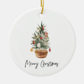 ビンテージクリスマスツリー |メリークリスマス セラミックオーナメント (正面)