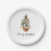 ビンテージクリスマスツリー |メリークリスマス ペーパープレート (正面)