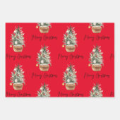 ビンテージクリスマスツリー |メリークリスマス ラッピングペーパーシート (正面3)