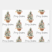 ビンテージクリスマスツリー |メリークリスマス ラッピングペーパーシート (正面)