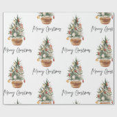 ビンテージクリスマスツリー |メリークリスマス ラッピングペーパー (フラット)