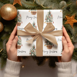 ビンテージクリスマスツリー |メリークリスマス ラッピングペーパー
