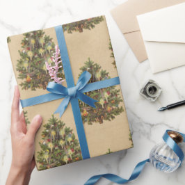 ビンテージクリスマスツリー ラッピングペーパー