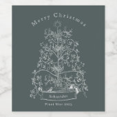 ビンテージクリスマスツリー ワインラベル (シングルラベル)