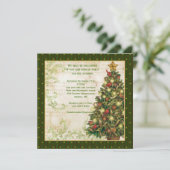 ビンテージクリスマスツリー、渦巻きパーティの招待状 招待状 (スタンド正面)