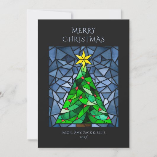 ビンテージクリスマステンドグラス シーズンカード (正面)