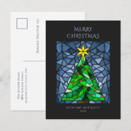 ビンテージクリスマステンドグラス シーズンポストカード