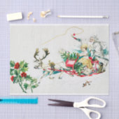 ビンテージクリスマスディアカー絵画トズホリデー 薄葉紙 (クラフト)